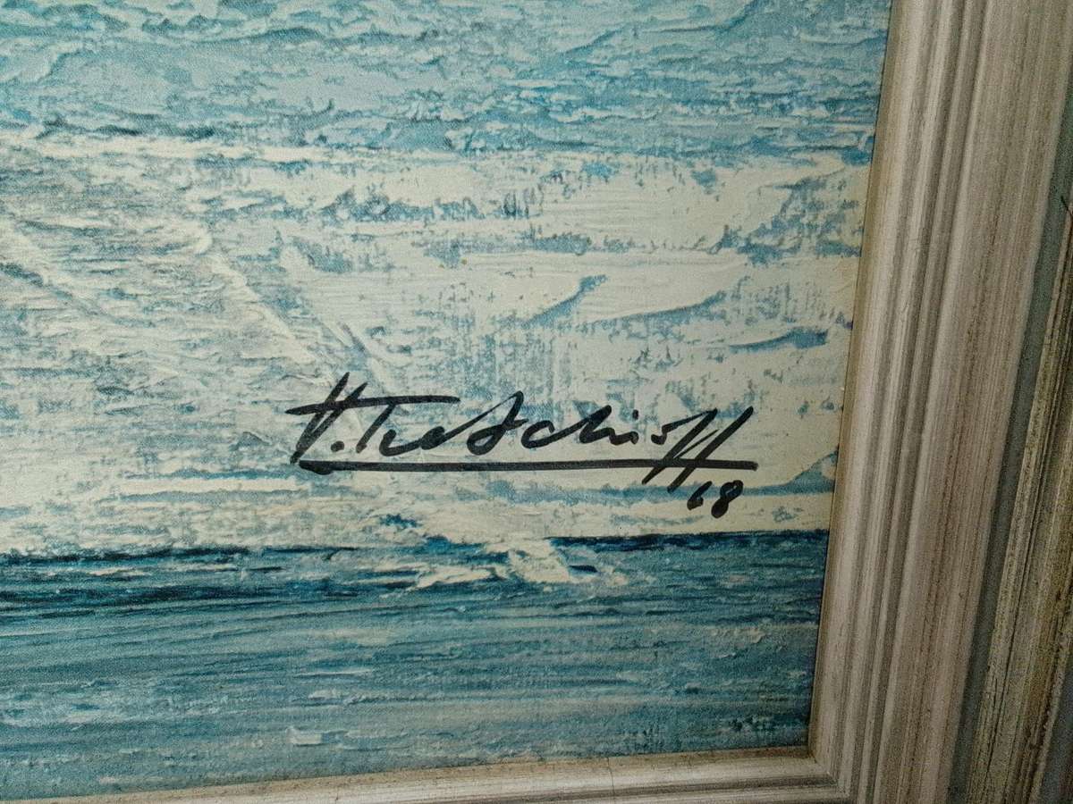 Signed 1962 Vintage Retro Print Of International Artist Vladimur Trenchikoff 1913-2006-Neck To Neck