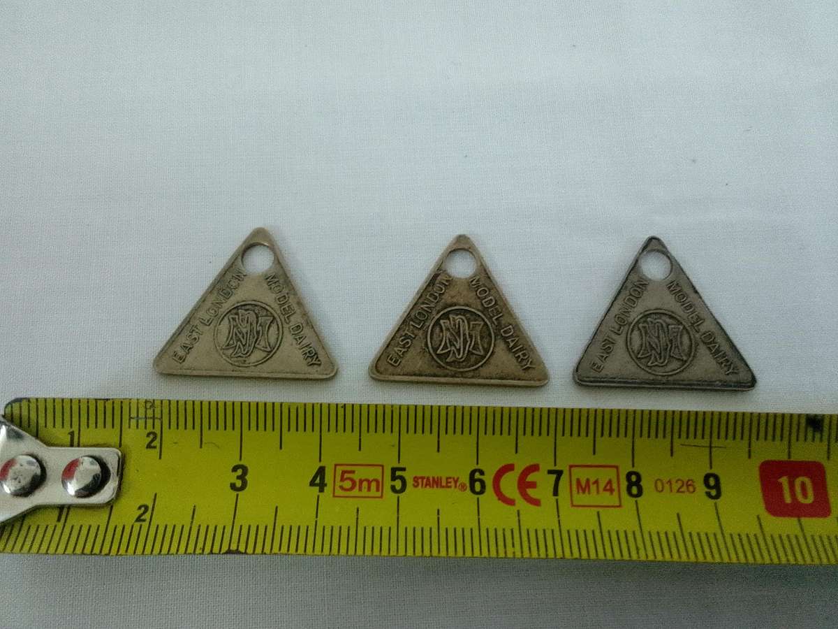 3 x E.L. Model Dairy One Pint Milk Nickel Token Listed Hearn's Item (2009) 366e Pg175-Bidding On One