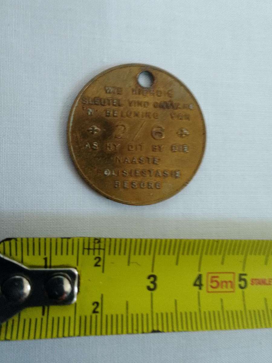 Rare Vintage Police Station 2/6 Reward Token In Afrikaans And English - Good Condition