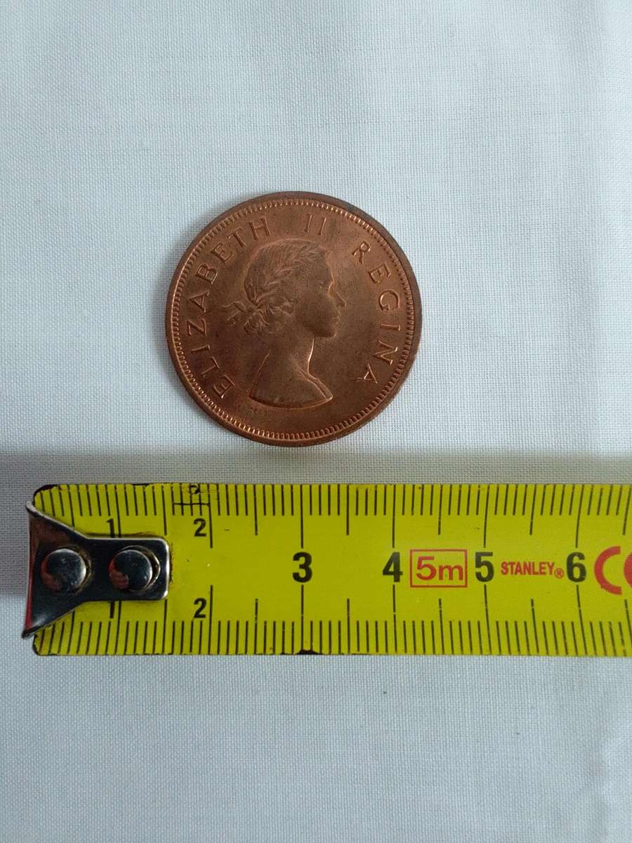 1960 Suid Afrika / South Africa 1D One Penny Coin - Good Condition