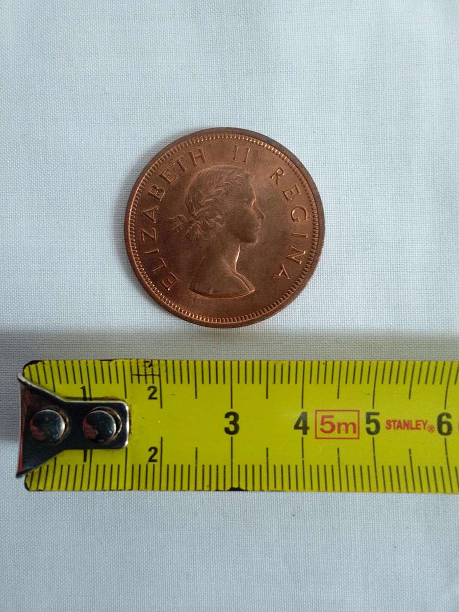 1960 Suid Afrika / South Africa 1D One Penny Coin - Good Condition