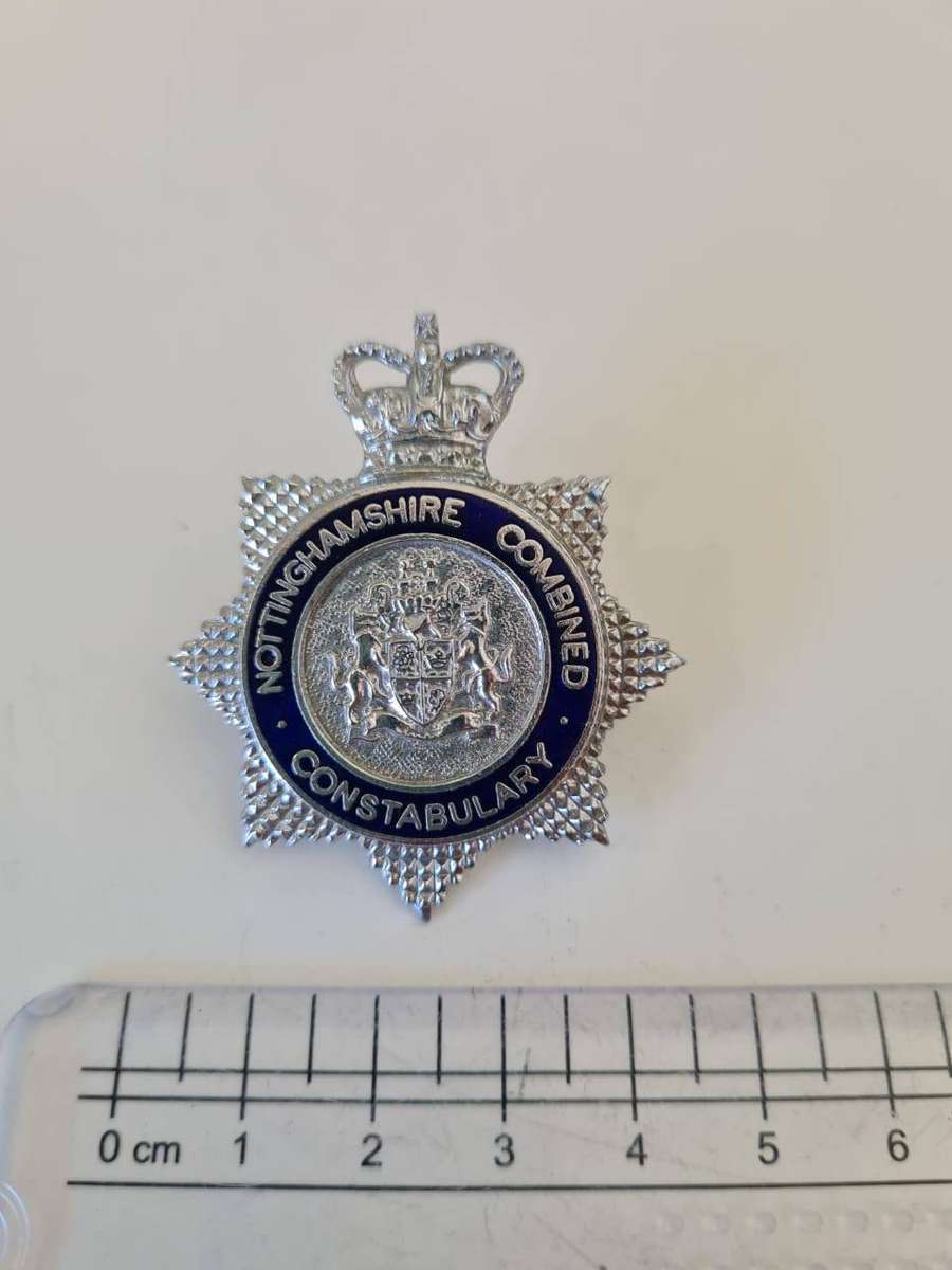 Nottinghamshire Combined Constabulary Cap / Helmet Badge (19681974, UK)