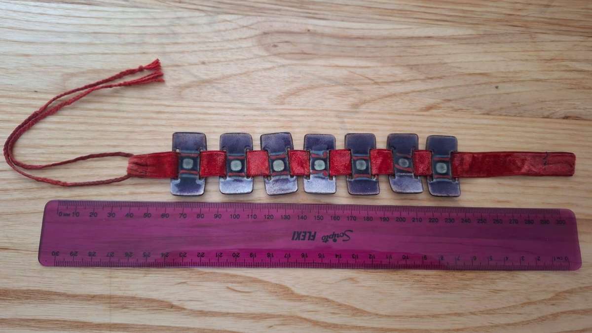 Beautiful Vintage Colorful Enamel Bracelet Excellent Condition