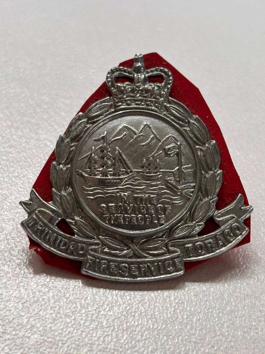 Vintage Trinidad and Tobago Fire Service Cap Badge