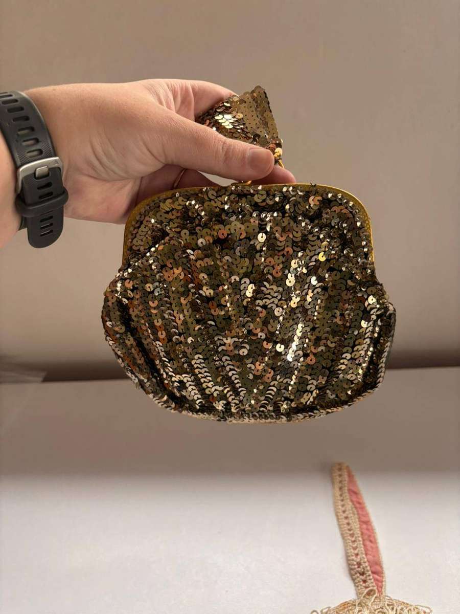 Vintage-Style Sequined Purse and Vintage Decorative Evening Purse