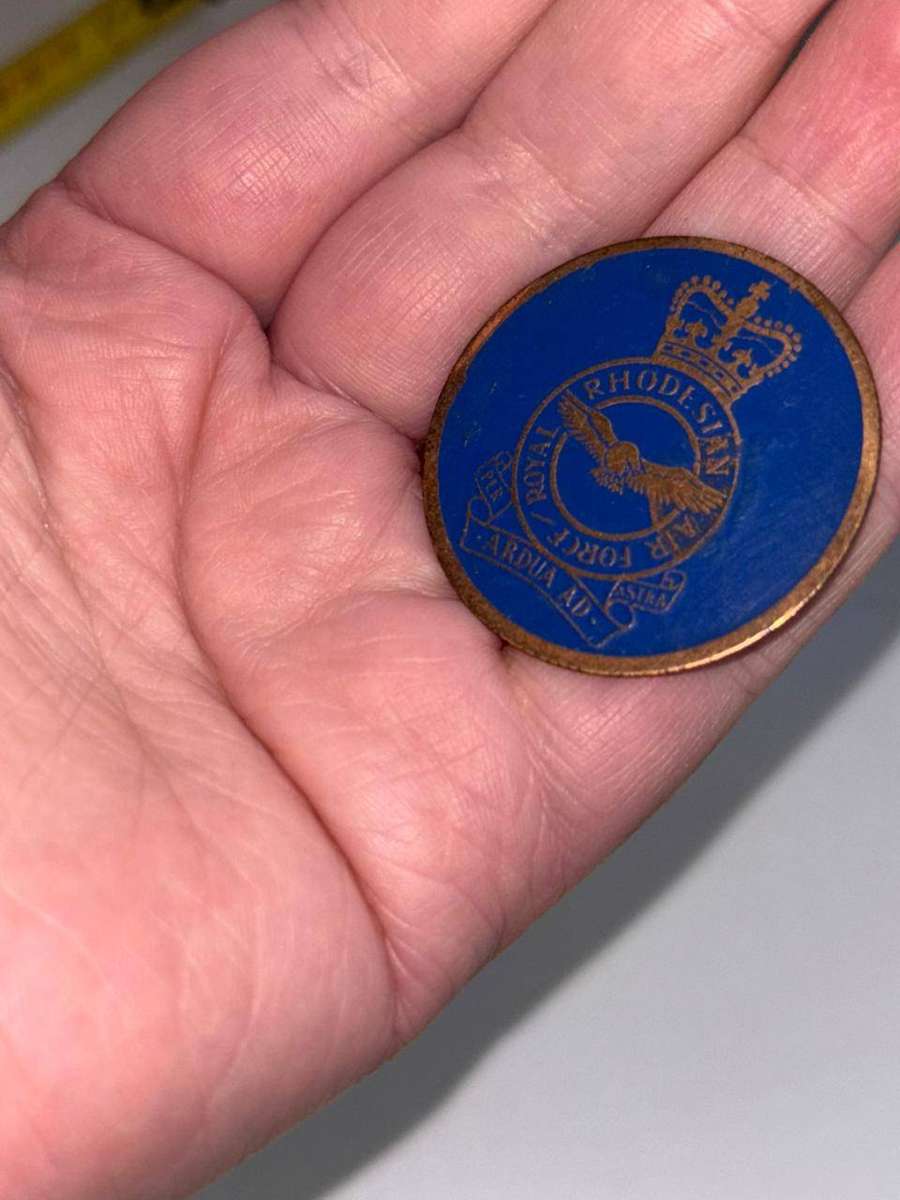 Royal Rhodesian Air Force Brass and Enameled Badge