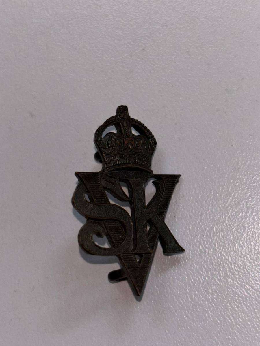 WW2 South African Volunteer Staff Corps Bronze Collar Badge