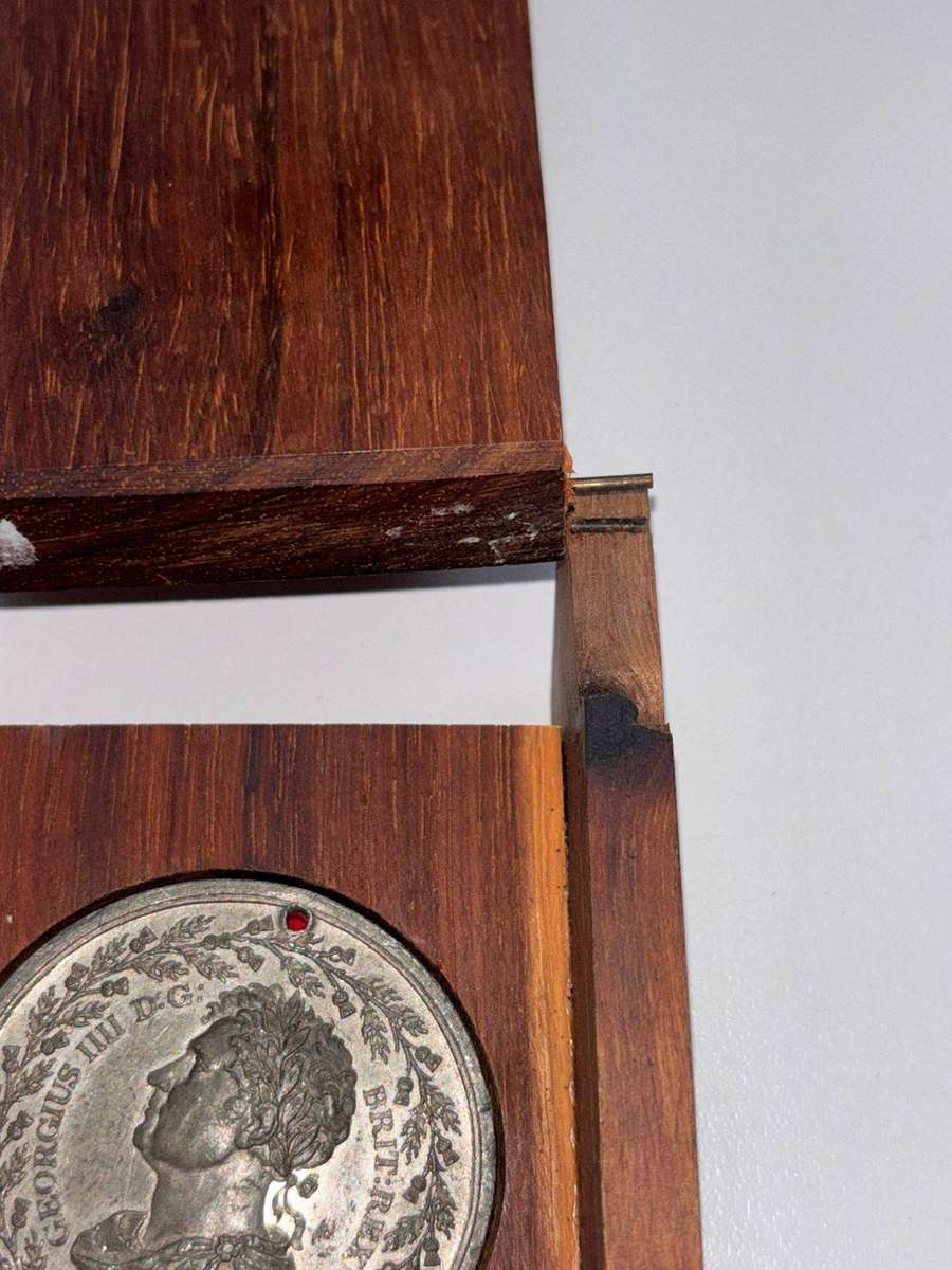 Vintage Commemorative Medal Featuring King George III in a Wooden Case