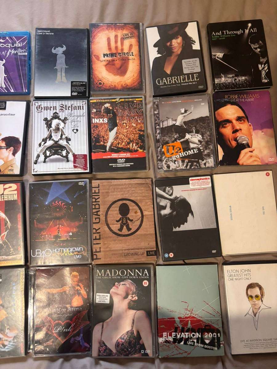 Collection of Music DVDs and Blu-Rays from Various Artists
