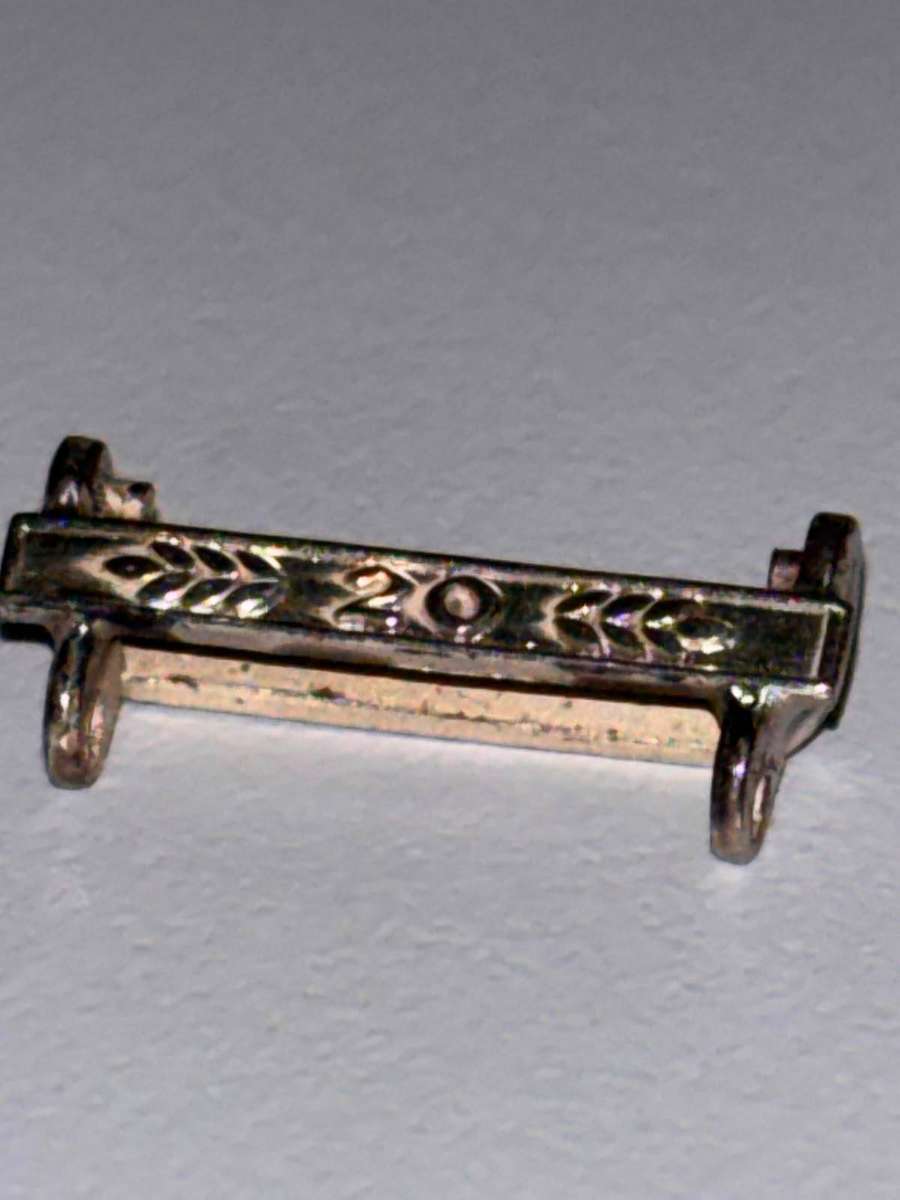 Sterling Silver 20 Year Loyal Service Medal Bar 1.0 g