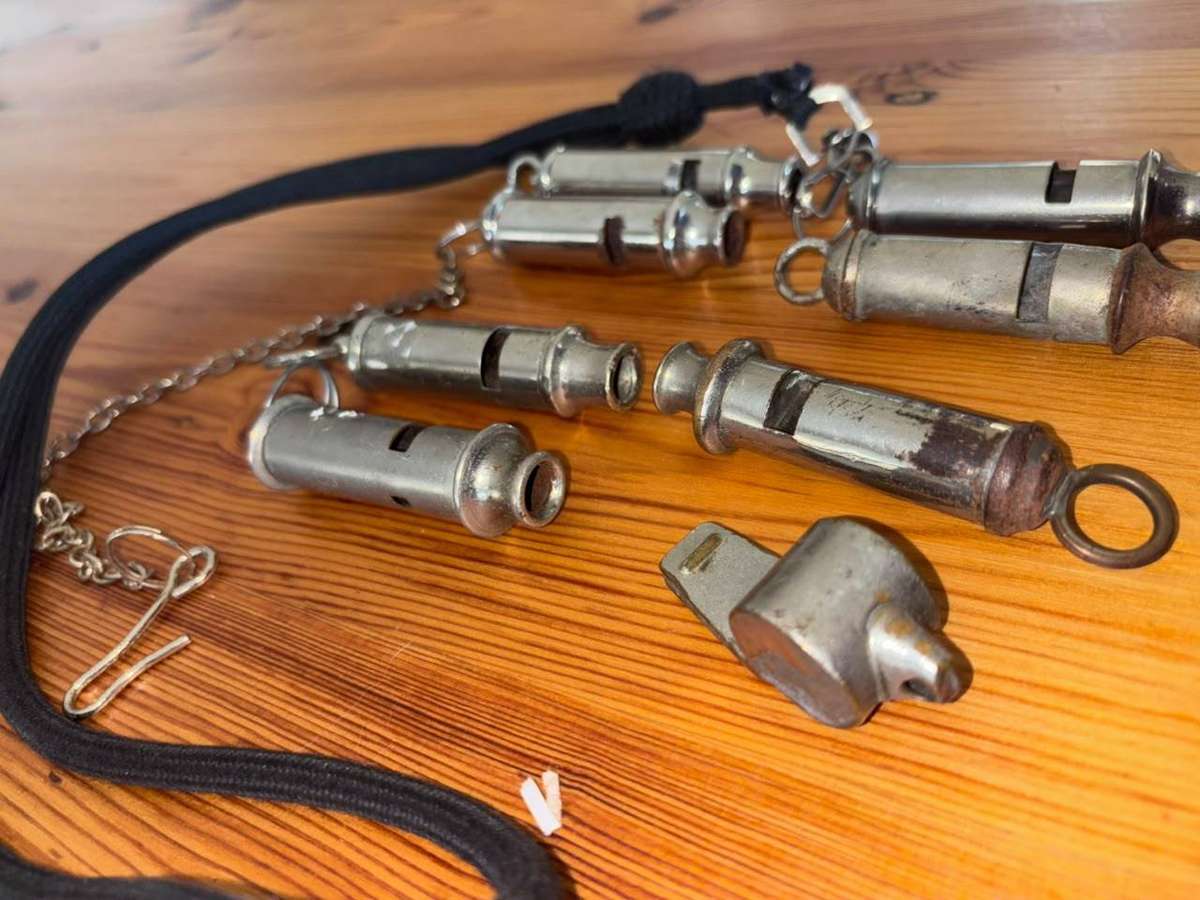 Vintage Metal Whistles Collection - Set of 8
