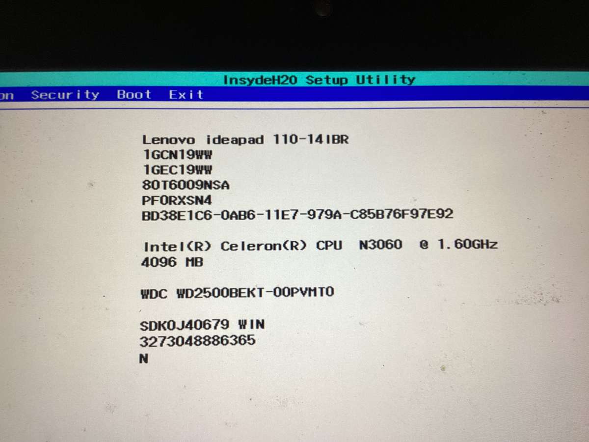 Lenovo ideapad 110 laptop for spares/repair