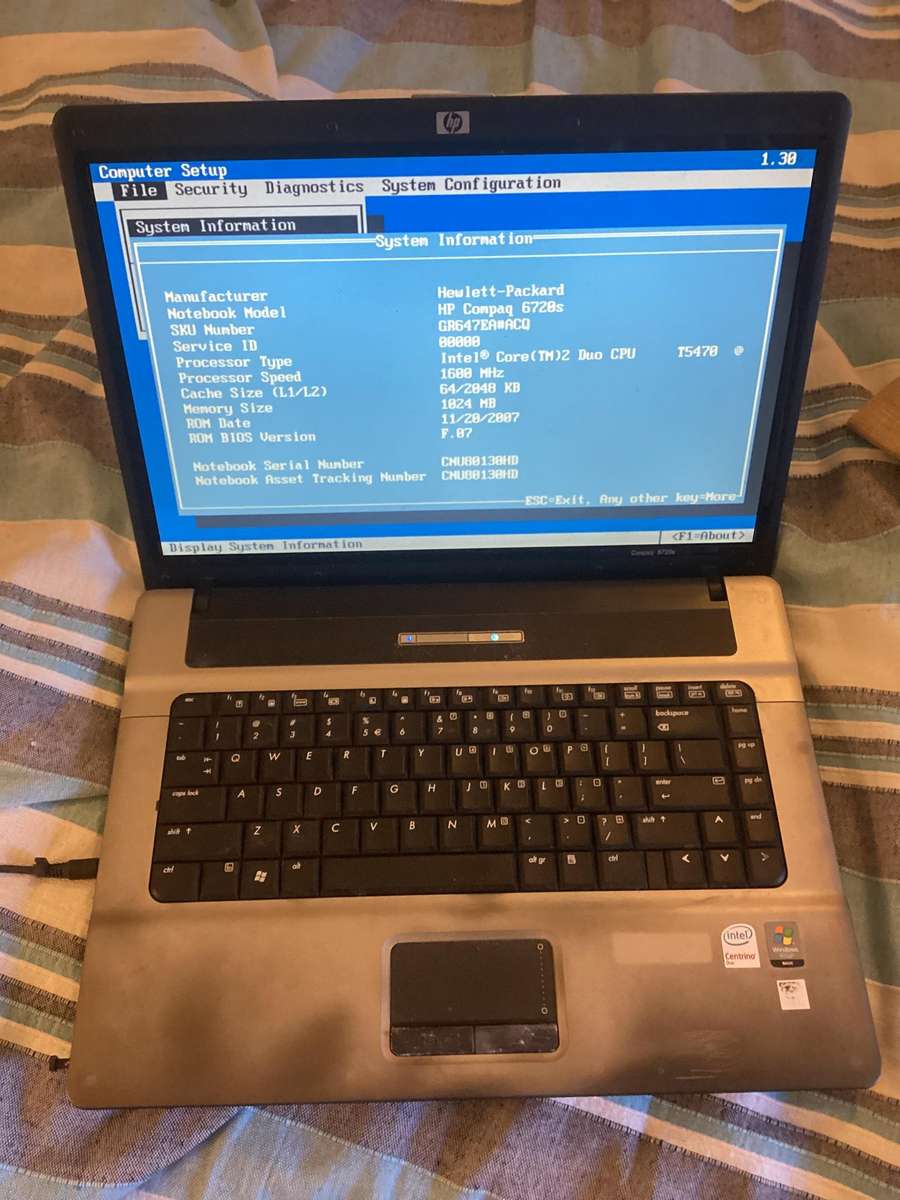 LATE ENTRY HP 6720s laptop for rebuild/spare