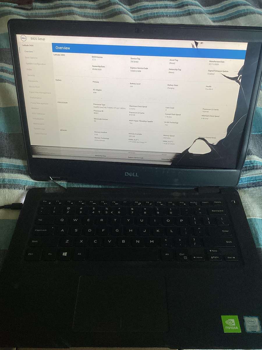 Dell latitude i7 8th Gen Laptop for spares