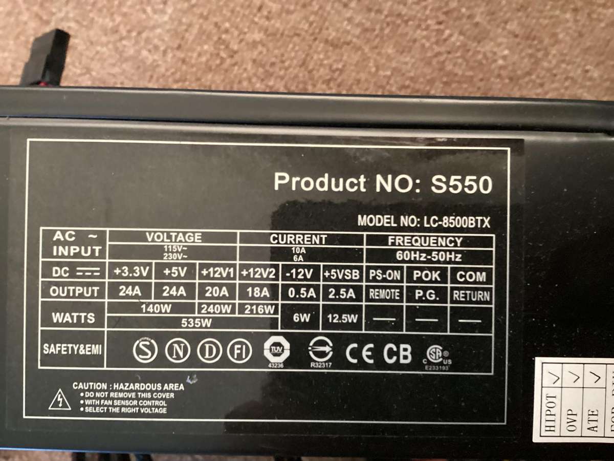 535watt Desktop psu