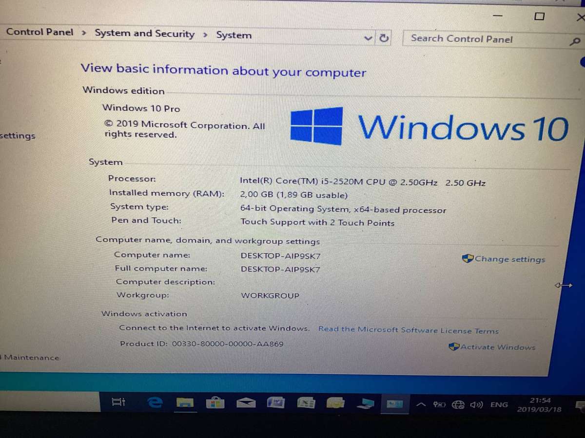 Lenovo T520 laptop for spare /repair similar to pic but no keyboard