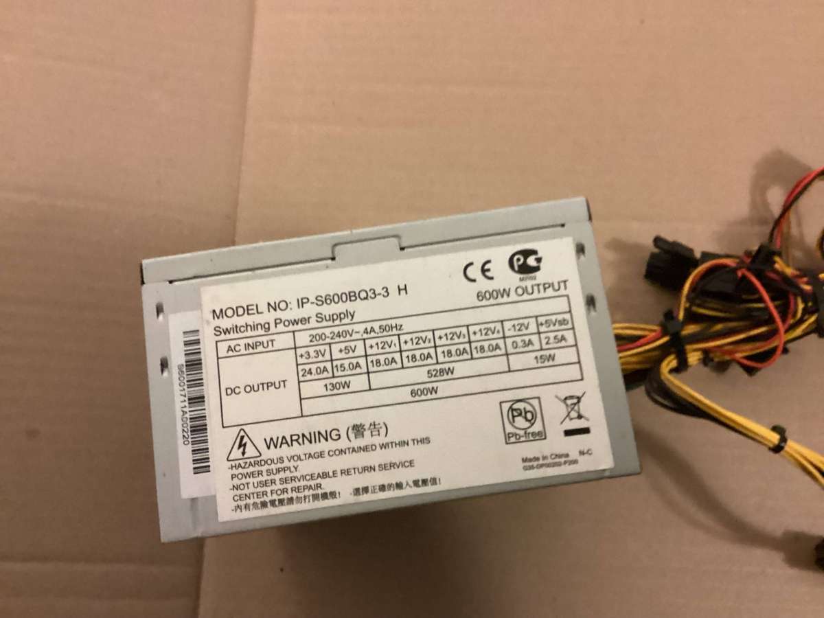 600watt Desktop power supply