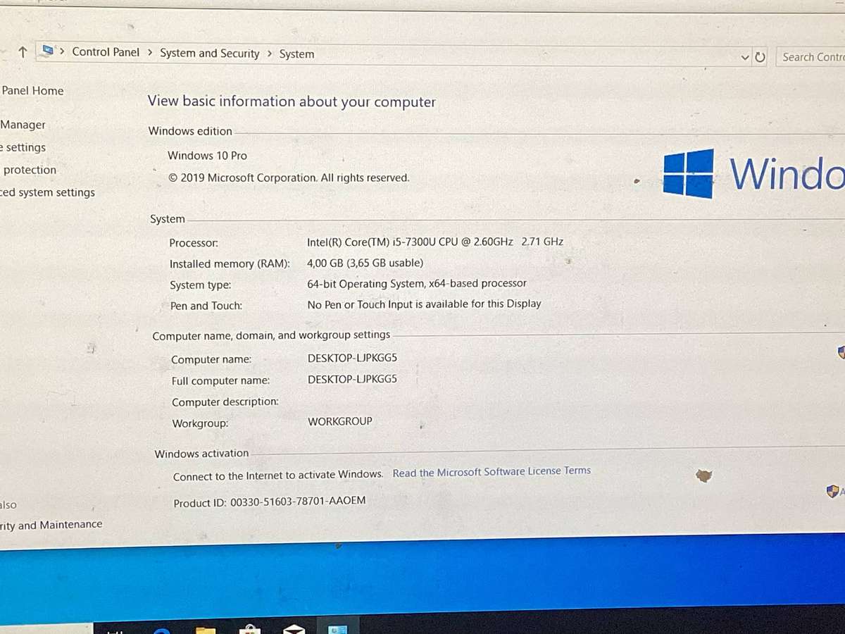 Lenovo laptop t480 i5 7th Gen sold for spare/repair