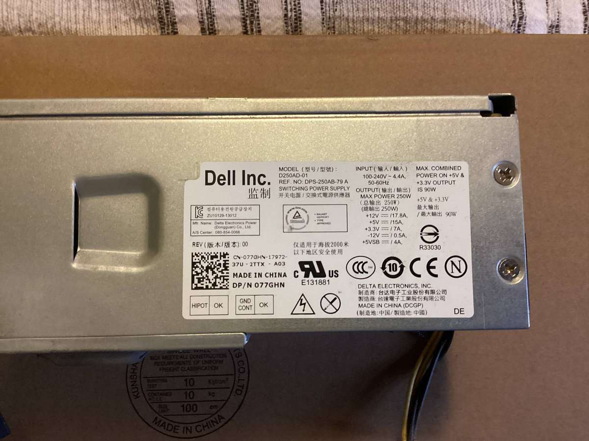 Dell optiplex 3010 desktop power supply