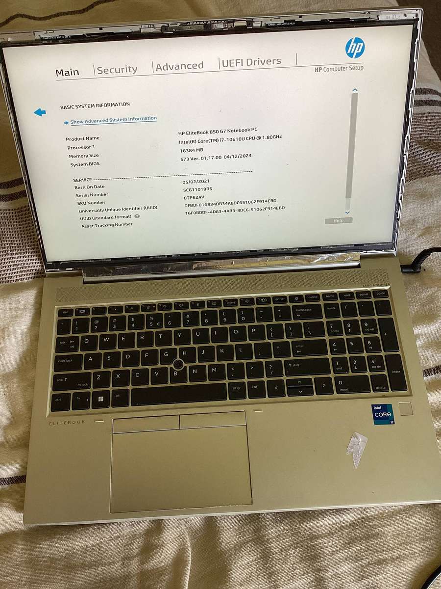 Hp 850 G7 i7 10th Gen for spare/repair
