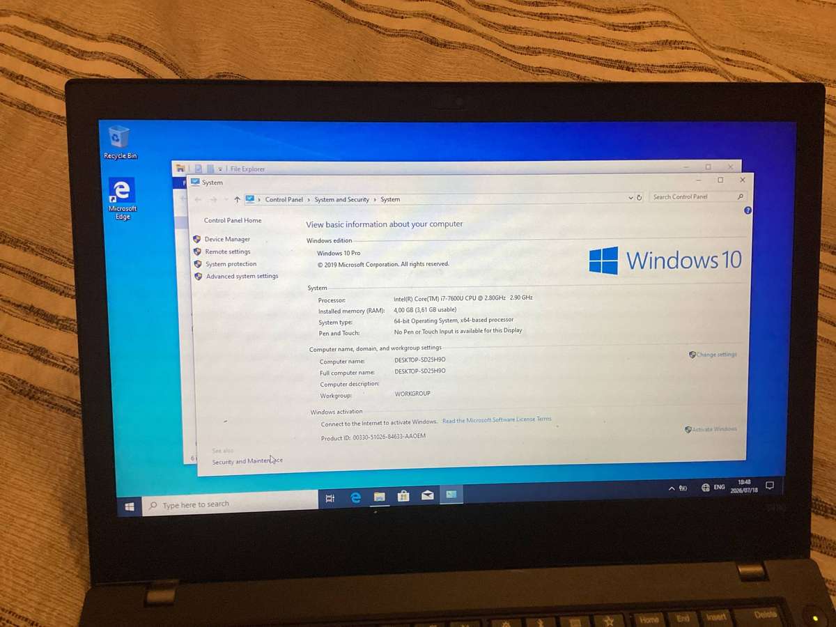Lenovo laptop t480 i7 7th Gen