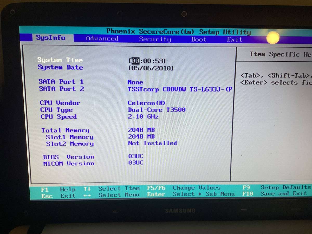 Samsung rv510 dual Core Laptop for spares