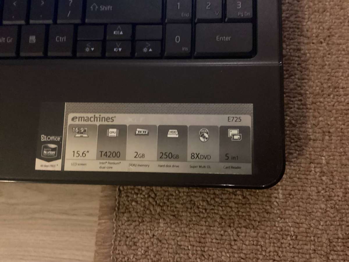 E machine laptop Dual Core for spares/repair