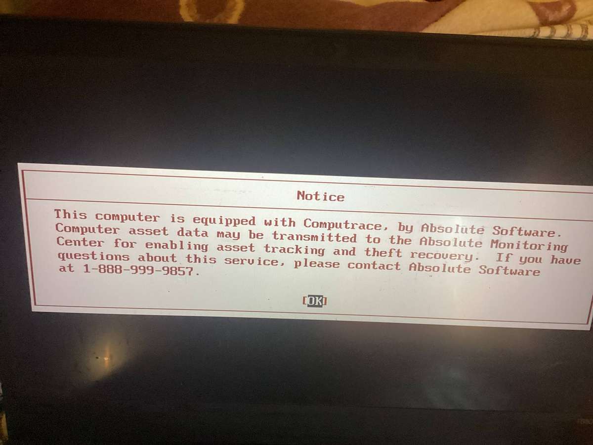 Lenovo laptop t580 I5 8th gen with computrace