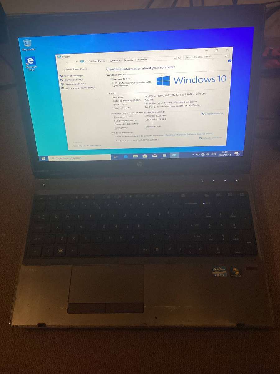 Hp laptop 6560b I3 2nd Gen for spares/repair