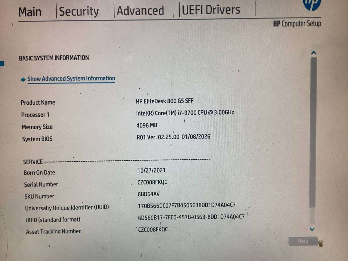 Hp i7 9th Gen desktop