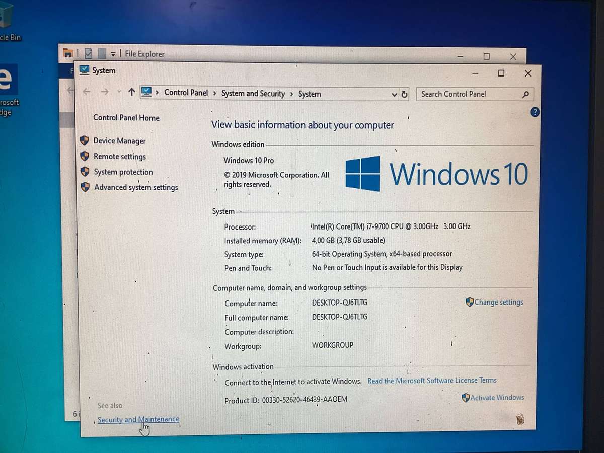 Hp i7 9th Gen desktop