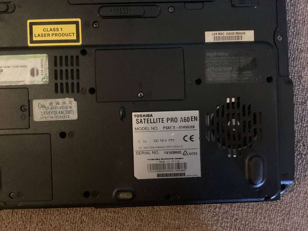Toshiba laptop celeron