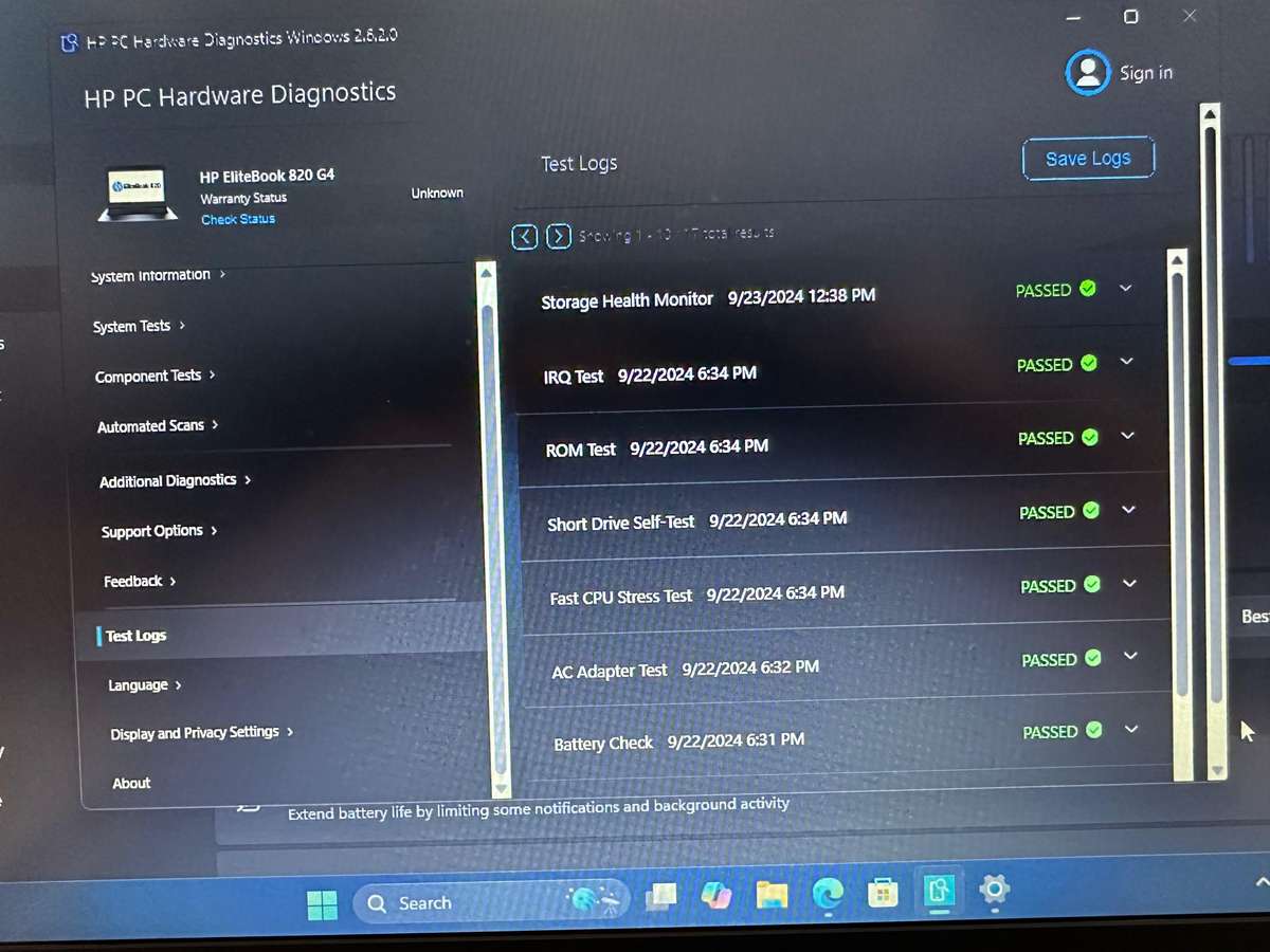 HP ELITEBOOK 820 G4 LAPTOP CORE i5 7300U 2.6GHZ 8GB RAM 500GB HDD WIN 11 PRO