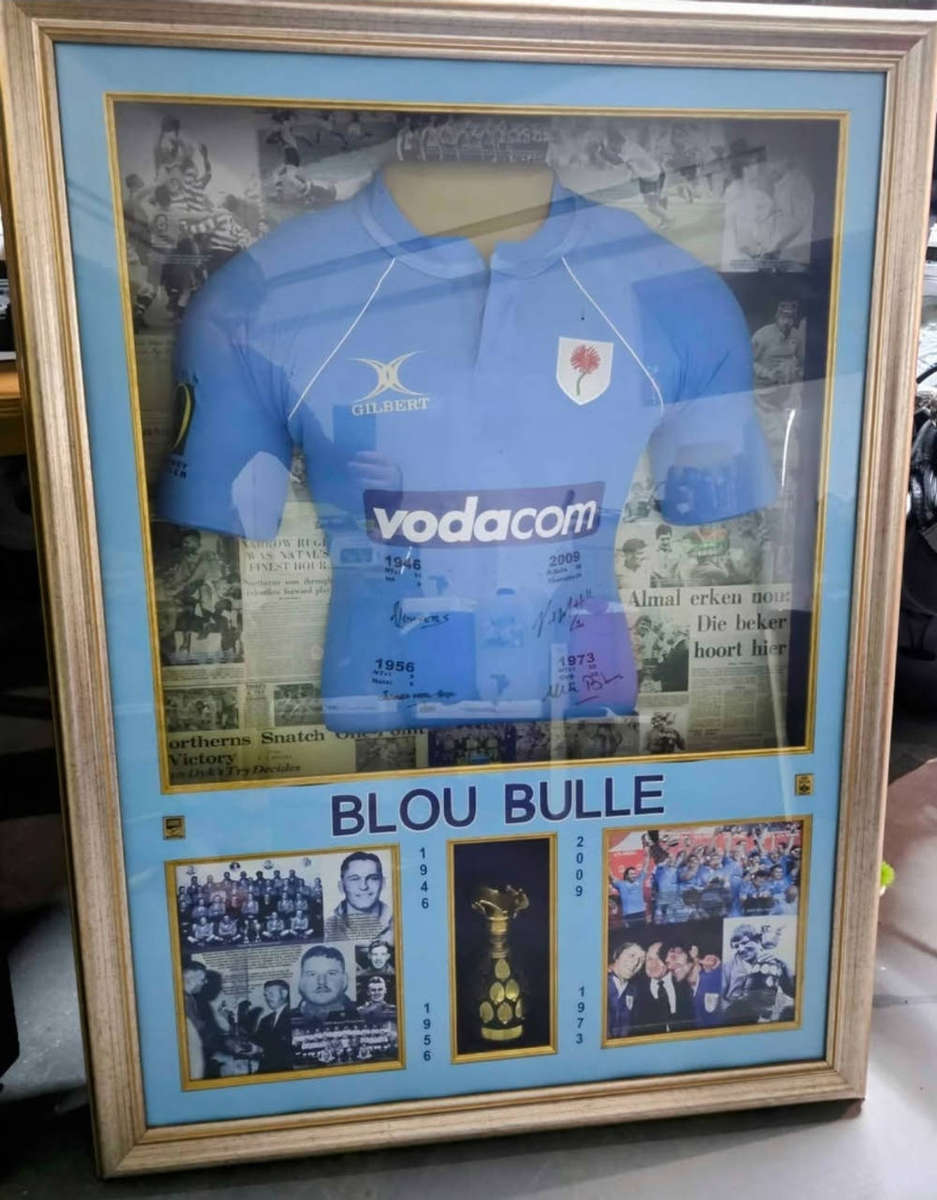 Limited Edition Framed Blue Bulls Rugby Memrobelia With Certifications