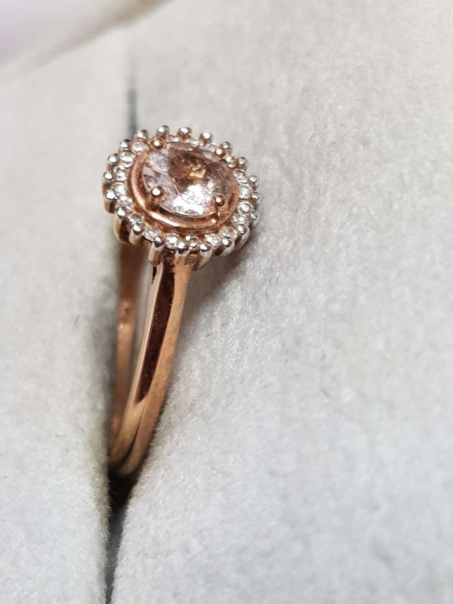 Rose Gold Morganite and Diamond Ring