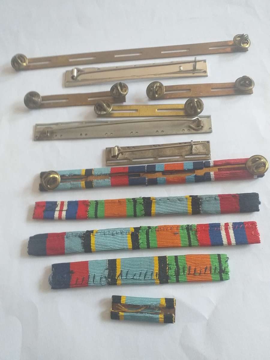 assorted medal ribbon bars and ribbons