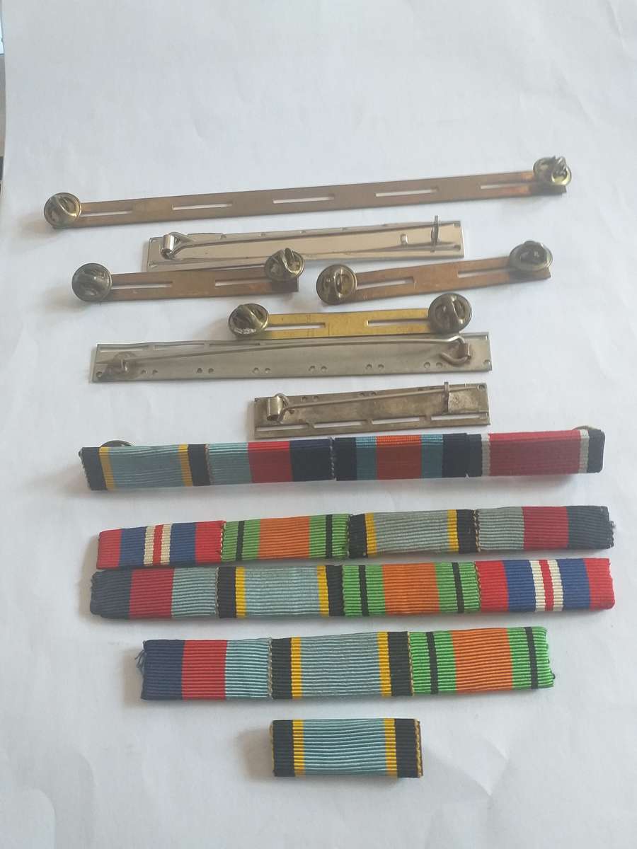 assorted medal ribbon bars and ribbons