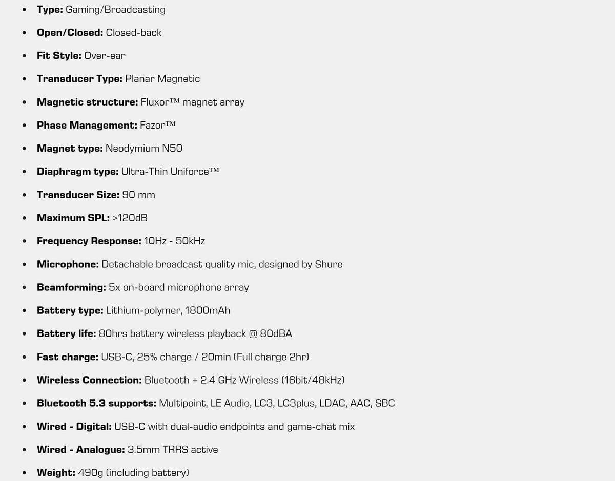 Audeze Maxwell Wireless Gaming Headset - Playstation/PC