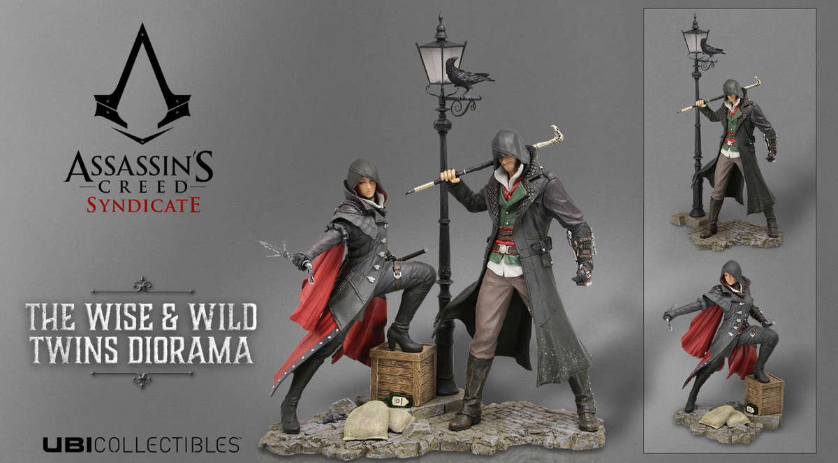 Assassins Creed UbiCollectables Figures Evie Frye + Jacob Frye Set + Free original Steelbook