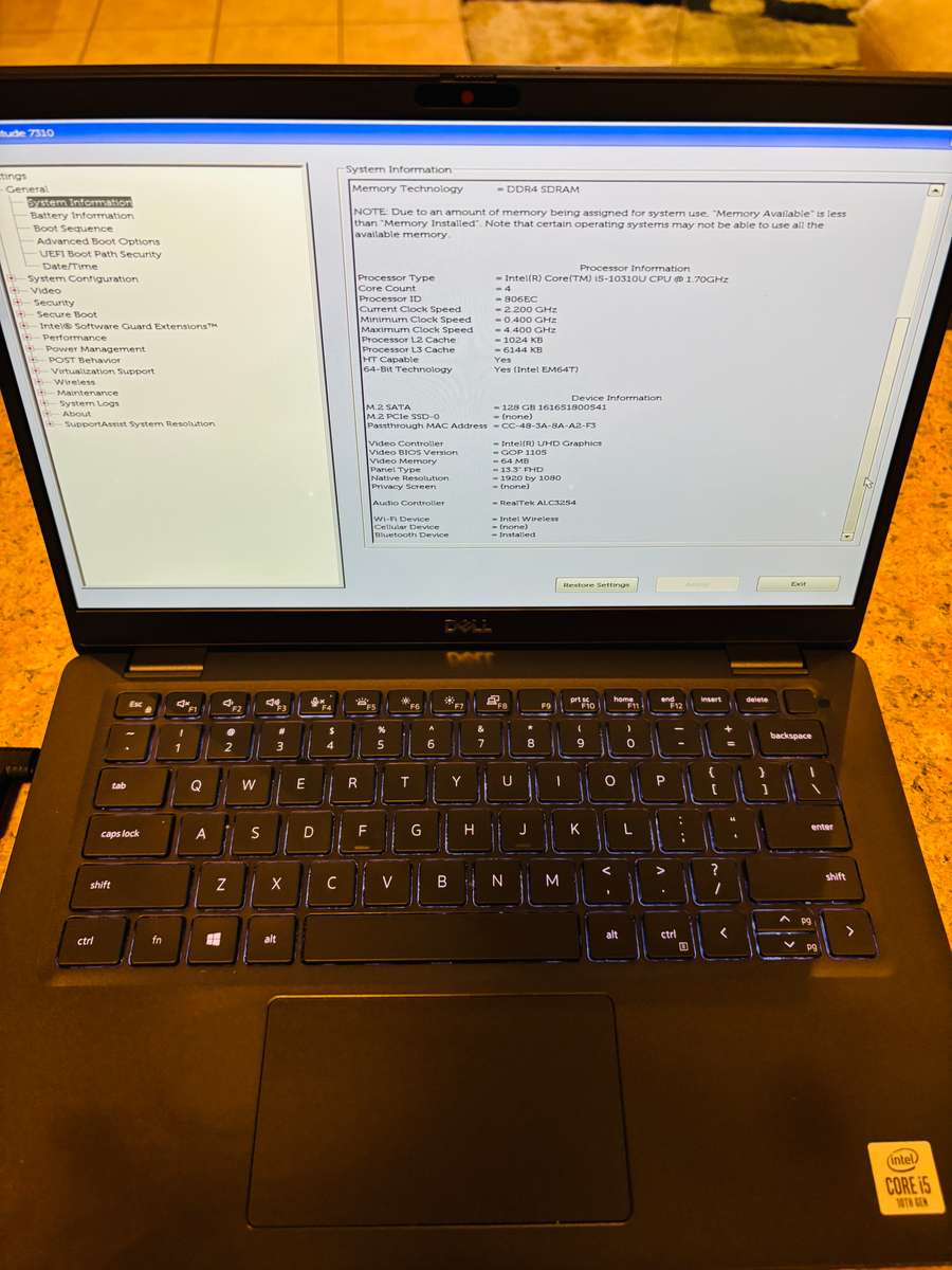 Dell Latitude 7310 14-inch QuadCore i5 10th Gen 8GB RAM 512GB SSD Windows 11 Pro Office 2024
