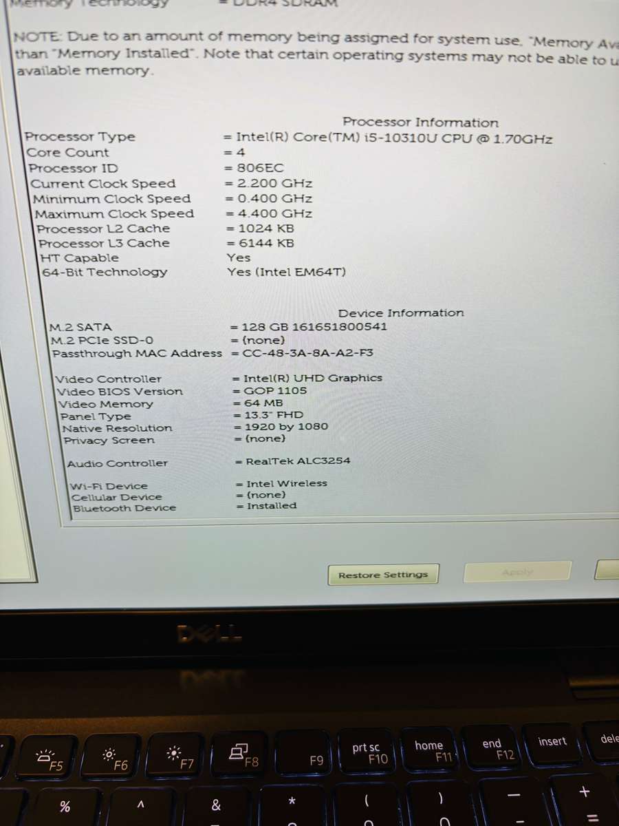 Dell Latitude 7310 14-inch QuadCore i5 10th Gen 8GB RAM 512GB SSD Windows 11 Pro Office 2024