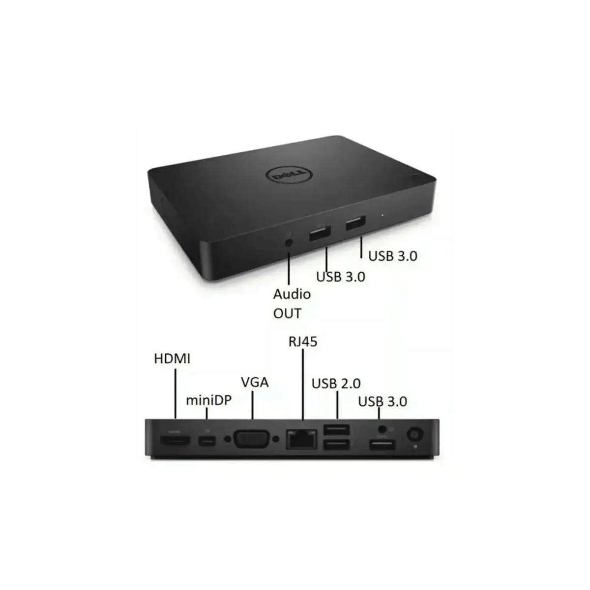 Dell K17A001 WD15 USB Type-C Port Power Supply Docking Station + Dell 65W Power Adapter