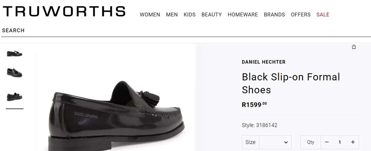 Original Daniel Hechter Black Slip On Formal Shoes - Size 10