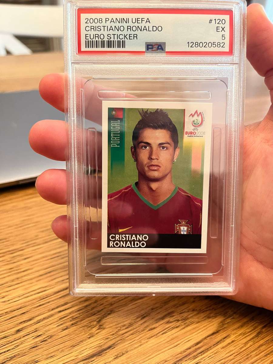2008 PANINI UEFA EURO STICKER #120 CRISTIANO RONALDO PSA 5 (PSA 5 POP 31)  