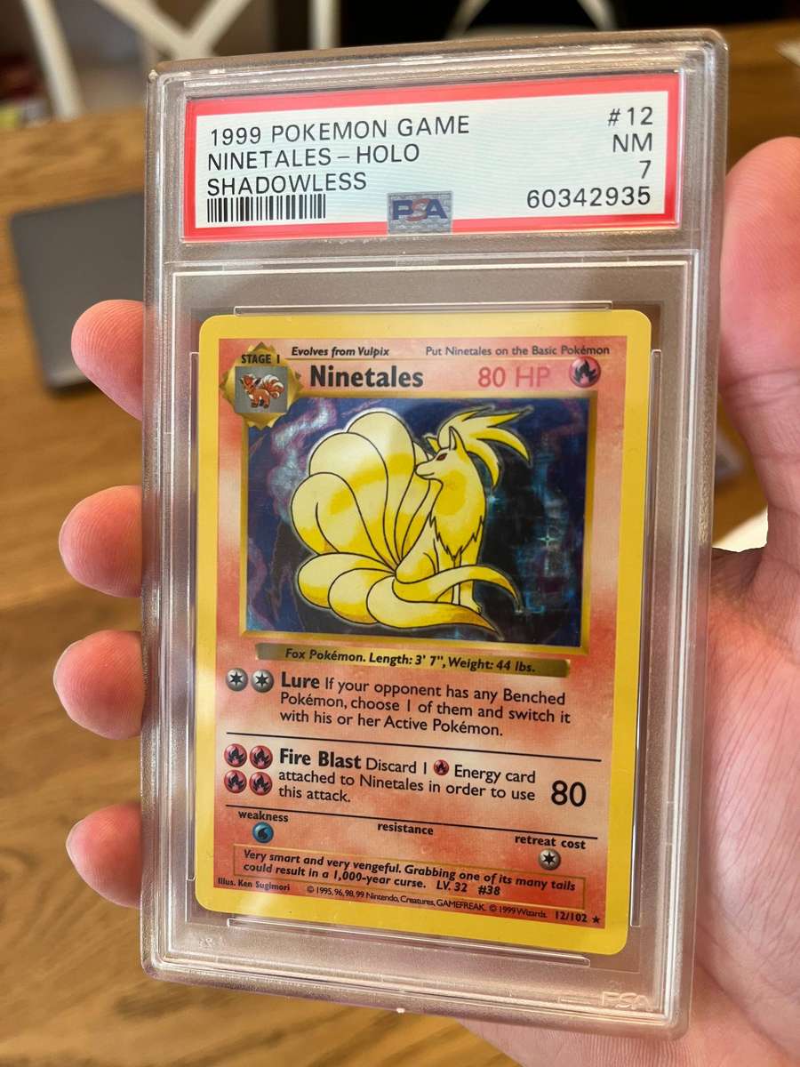 1999 Pokemon Ninetales Shadowless 12/102 Base Set HOLO - PSA 7