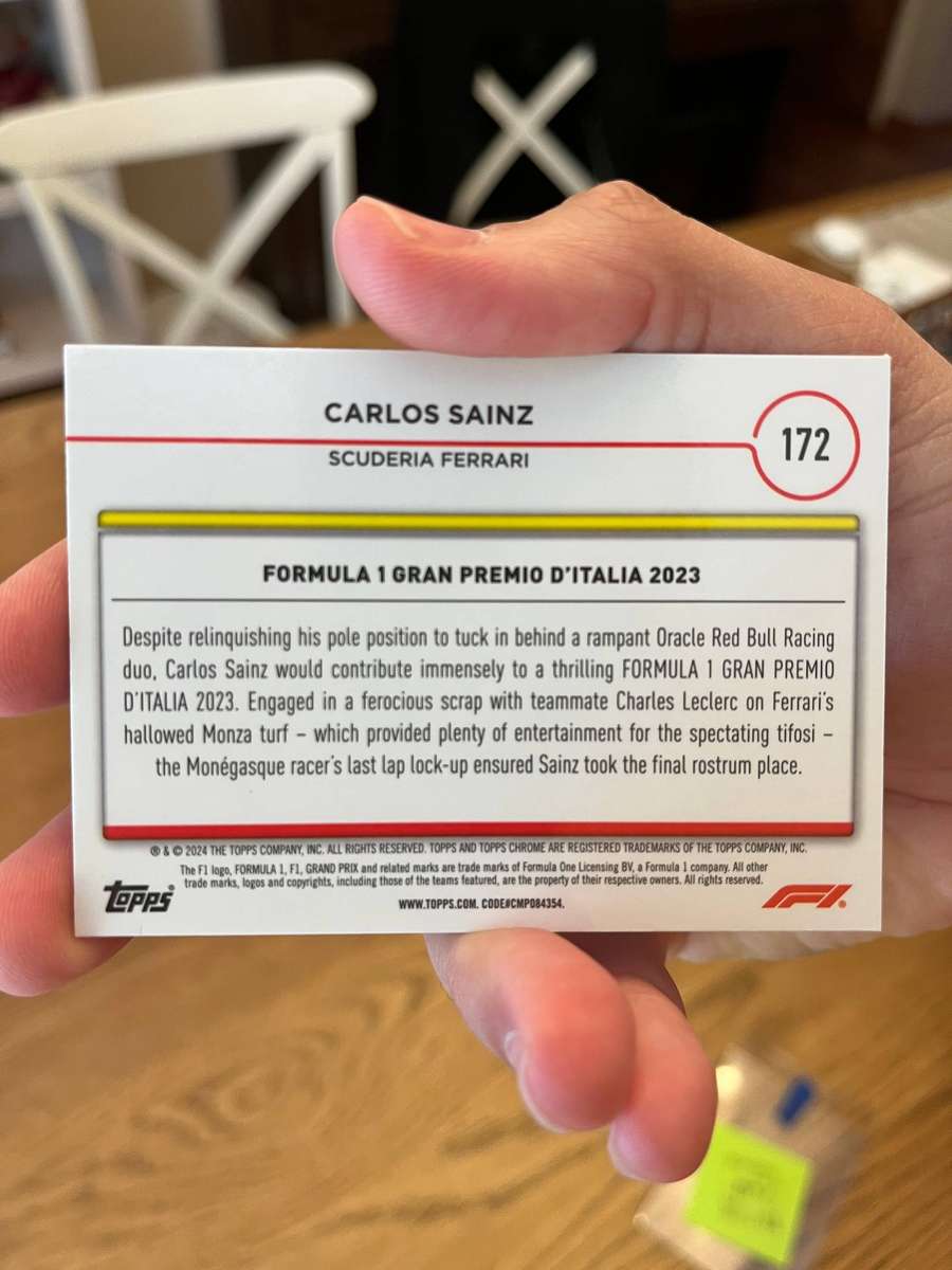  2024 Topps Chrome Formula 1 Carlos Sainz 