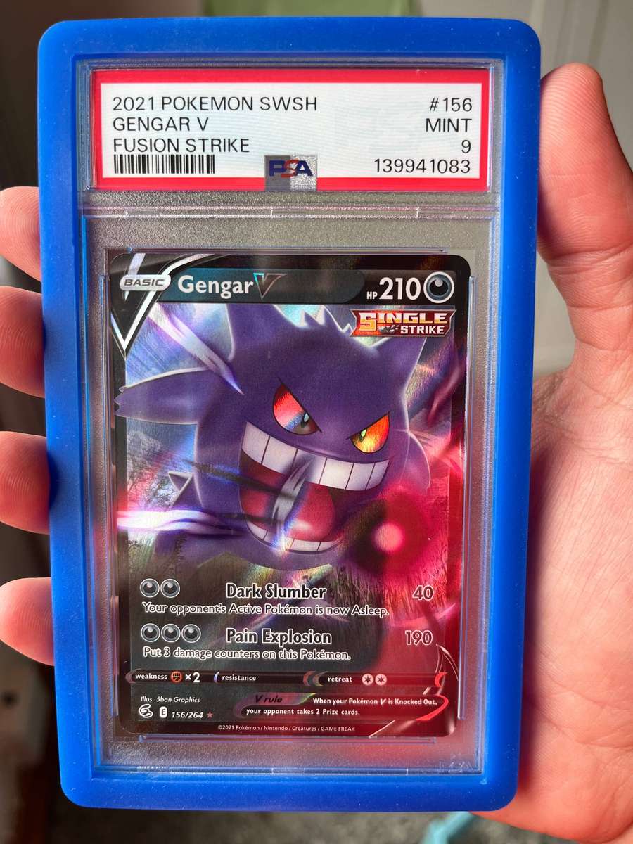  Gengar V 156/264  Fusion Strike (SWSH08) Pokemon INCLUDES HOLDER  PSA 9 MINT 