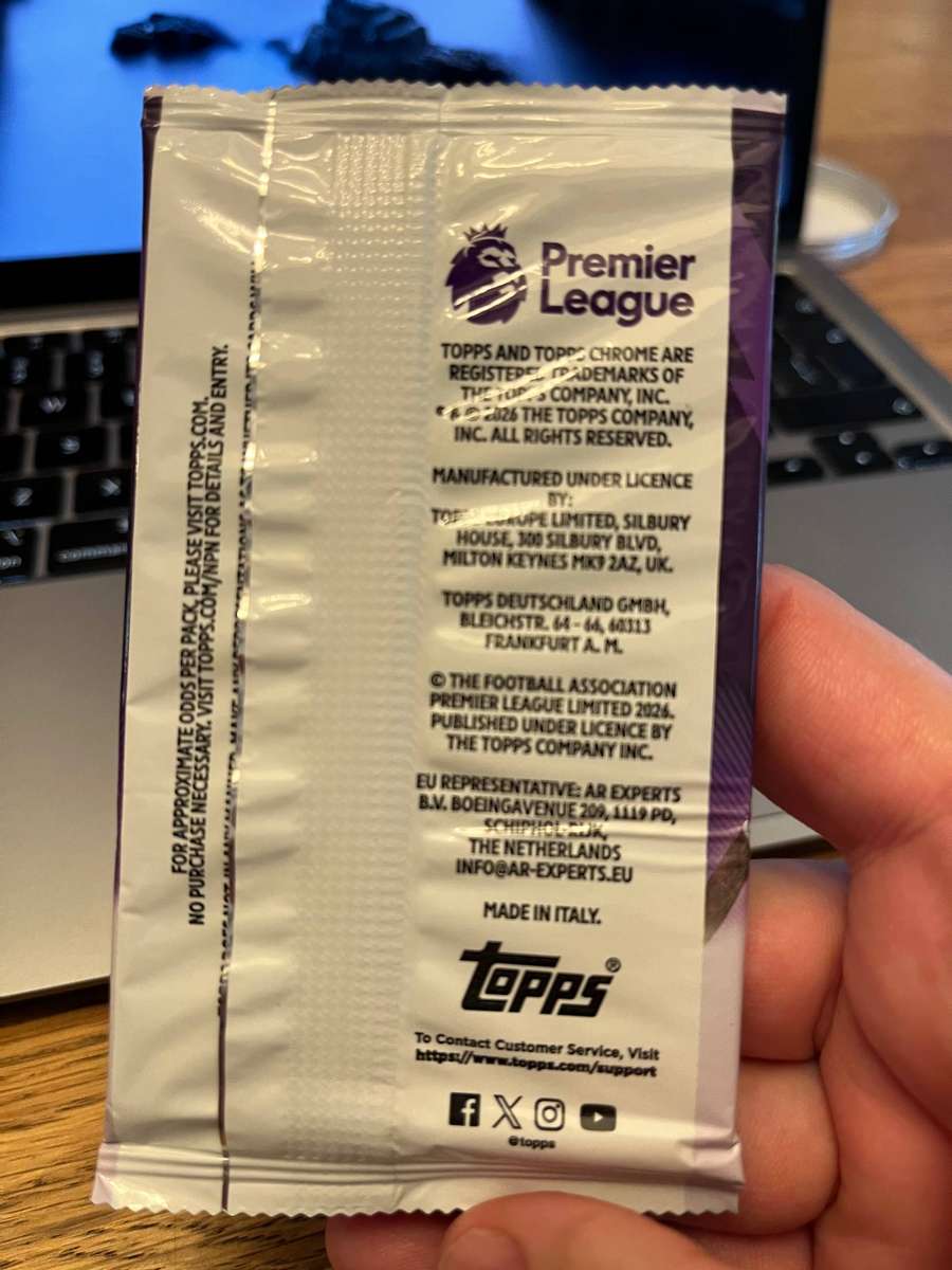  2025/26 Topps Hobby Box SEALED Premier League Pack x 1 