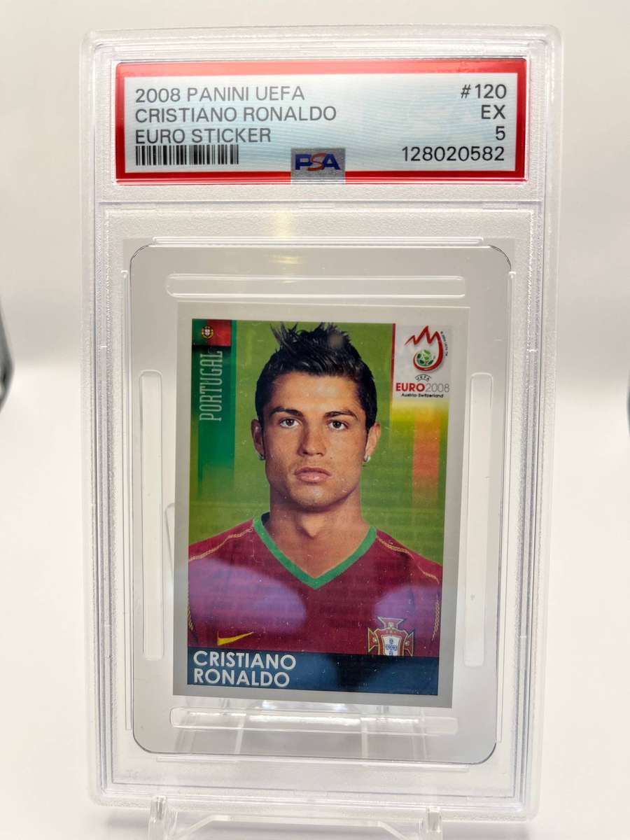 2008 PANINI UEFA EURO STICKER #120 CRISTIANO RONALDO PSA 5 (PSA 5 POP 31)  