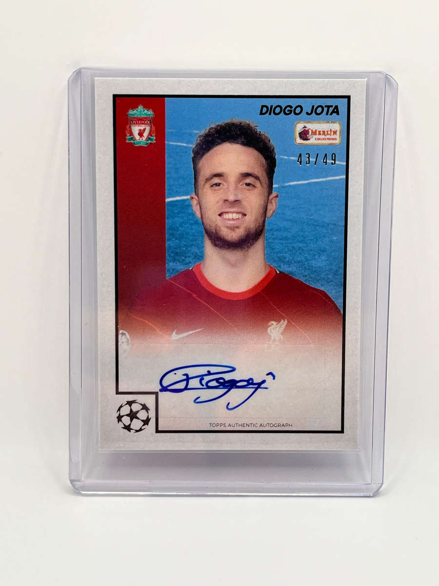 Limited Print Topps Chrome Merlin Heritage 97 Liverpool Diogo Jota Blue Auto Signature /49 - RARE